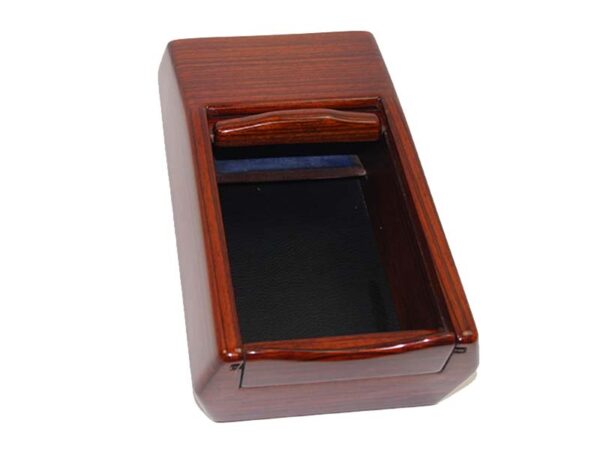 Zebrano wood center console storage box with blinds for Mercedes R107 - Image 3