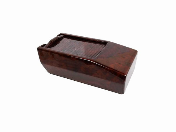 Burl wood center console storage box with blinds for Mercedes R107 - Image 2