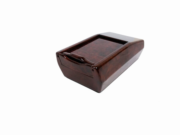 Burl wood center console storage box with blinds for Mercedes R107 - Image 3