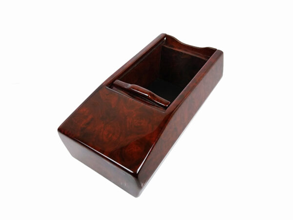 Burl wood center console storage box with blinds for Mercedes R107 - Image 4