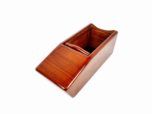 Zebrano wood center console storage box for Mercedes W126 - Image 4