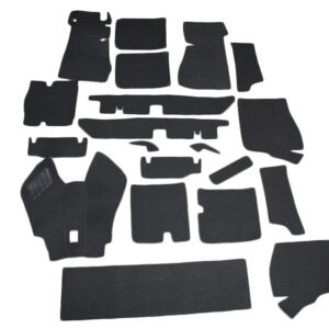 Black carpet set (looped carpet) for Mercedes W113 Automatic without emergency seat