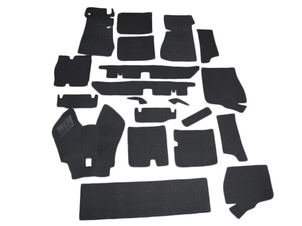 Black carpet set (looped carpet) for Mercedes W113 Automatic without emergency seat