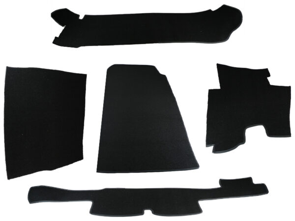 Black carpet set for Mercedes R107 trunk with battery
