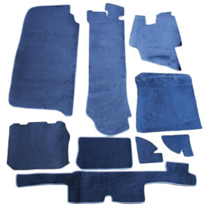 Blue velor carpet set for Mercedes R107 trunk without battery