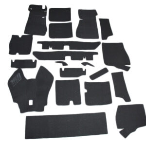 Carpet set looped material for Mercedes Pagode W113 black without emergency seat automatic car