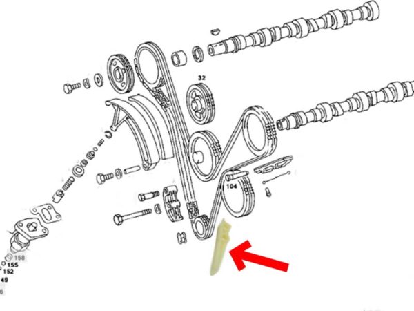 Slide rail for Mercedes M116 / M117 engine - Image 2