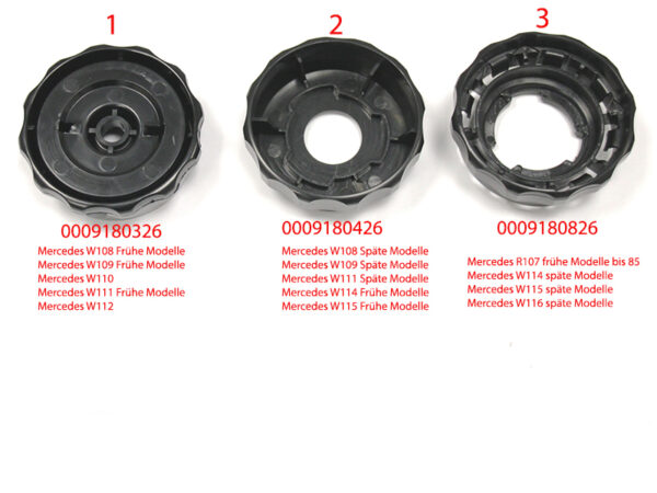 Handwheel with cap for Mercedes R107 W114 W115 W116 seat adjustment - Image 4