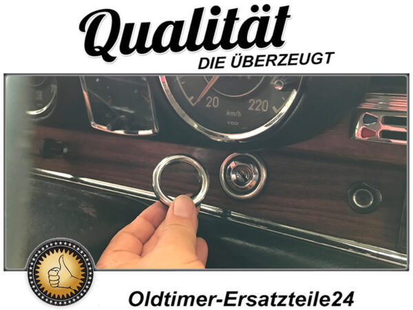 Large aluminum rosette with seal over Mercedes W111 ignition lock - Image 5