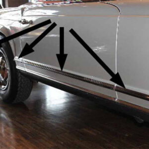 Chrome trim set with bumper rubber for Mercedes W113 Pagoda