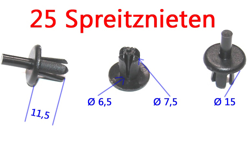 25 expanding rivets underbody clip for Mercedes R107 - Image 2