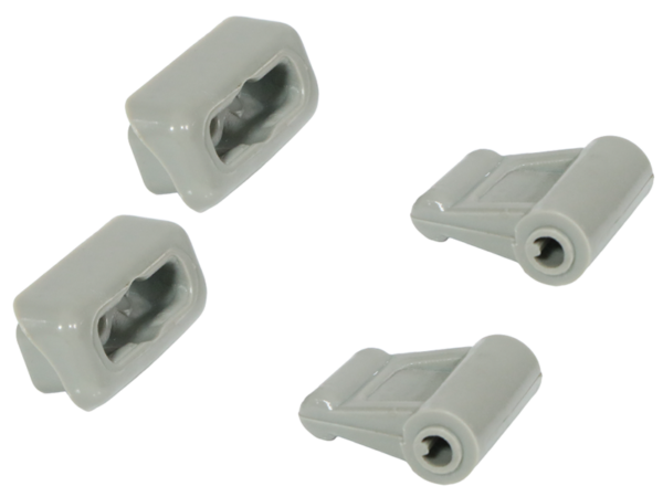 2x clip set for Mercedes R107 sun visors - gray