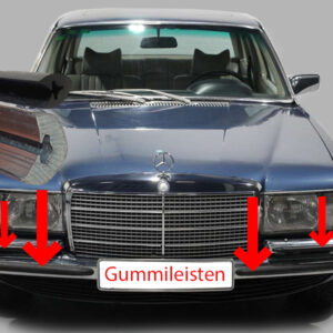 Rubber profile at the top for Mercedes W116 bumper