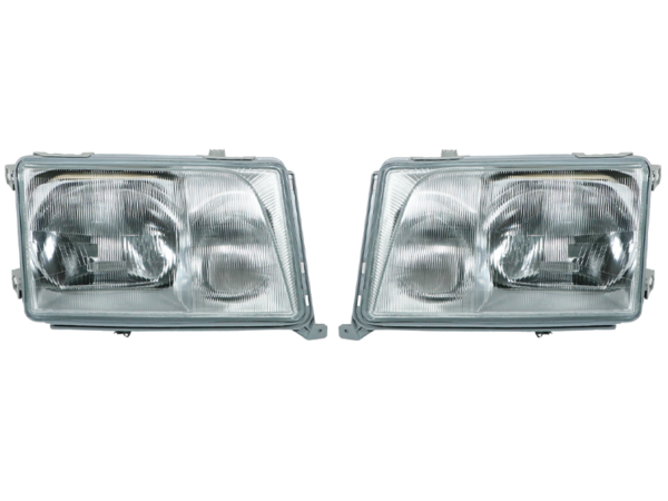 1 set of headlights H4/H3 with LWR + indicators in yellow for Mercedes W124 - Image 2