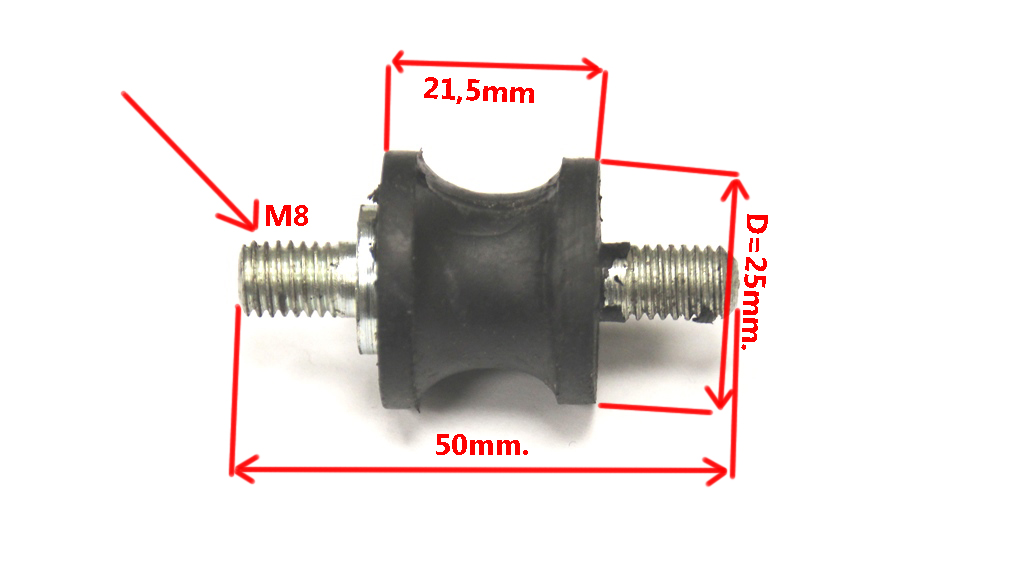 Rubber bearing / silent block with 8mm. Thread for Mercedes W108 W111 W113 - Image 2