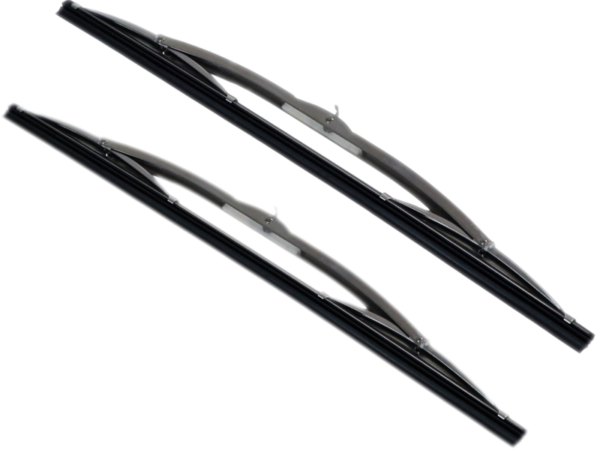 2 stainless steel wiper blades with U-mounting for Renault R5 - 0368