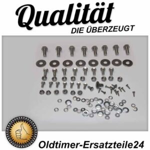 Stainless steel screw set for front Mercedes R107 bumper